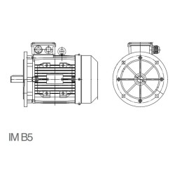 Moteur triphasé I-MAK, 1.1 KW, 3000 TR/MIN, 2 POLES, HA 80, 230/400V, IE3, ALUMINIUM